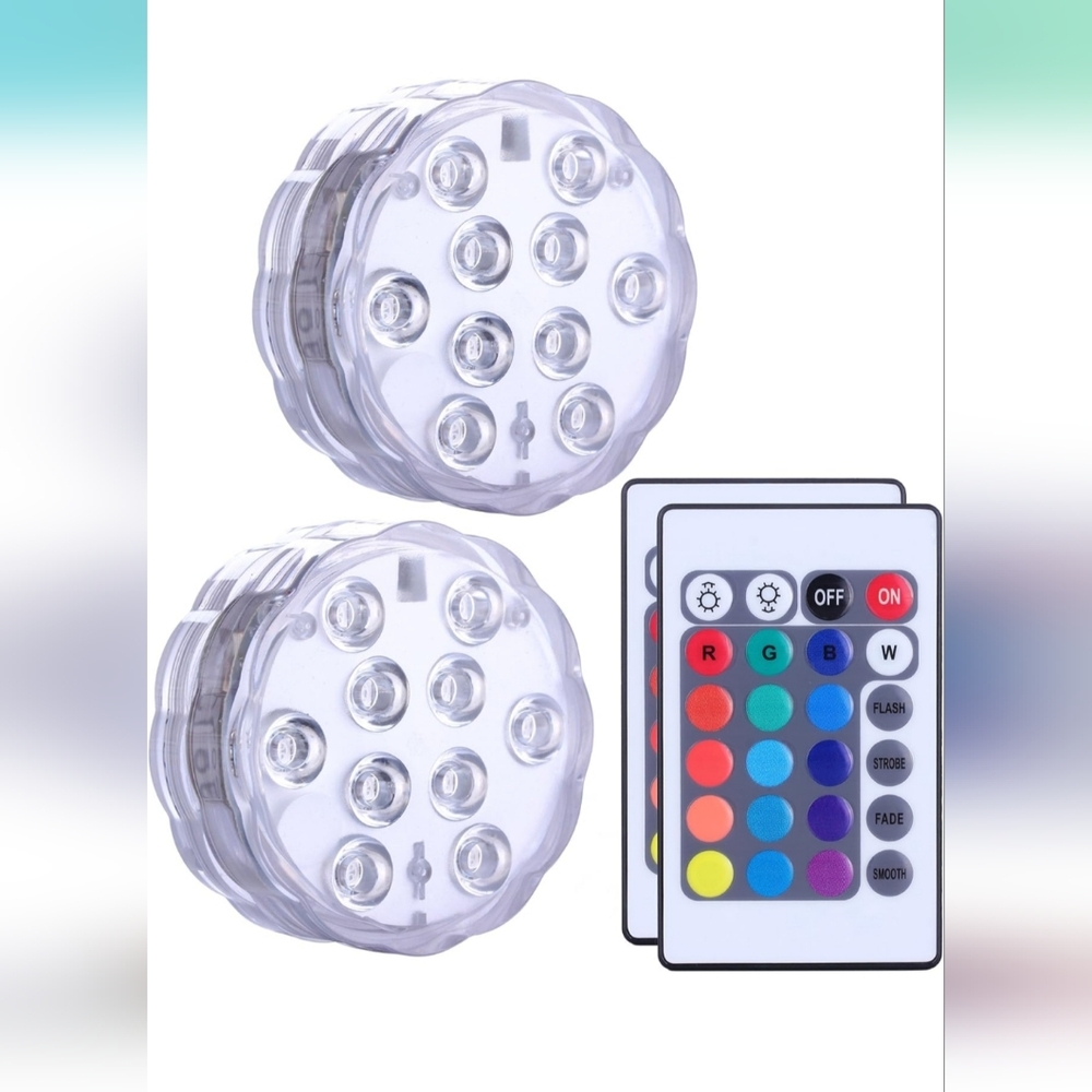Submersible LED Lights,Remote Control Battery Powered, RGB Multi Color Changing